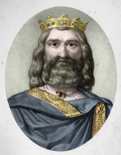 Porträtt av Clovis I (v. 466 - 511) Frankernas kung. av Anonymous Anonymous