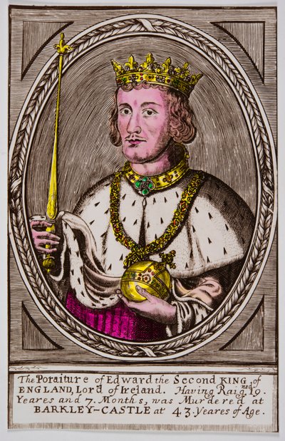 Porträtt av Edward II (1284-1327) kung av England, Privee Collection av Anonymous Anonymous