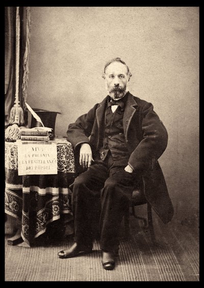 Porträtt av Francesco Crispi (1818-1901) italiensk statsman 1863. ©Lee/leemage av Anonymous Anonymous