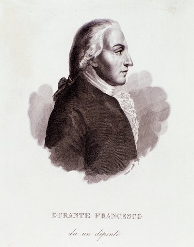 Porträtt av Francesco Durante (1684-1755) italiensk kompositör efter målning. 1800-talet. Milanesisk privatsamling av Anonymous Anonymous