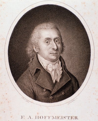 Porträtt av Franz Anton Hoffmeister (gravyr) av Anonymous Anonymous