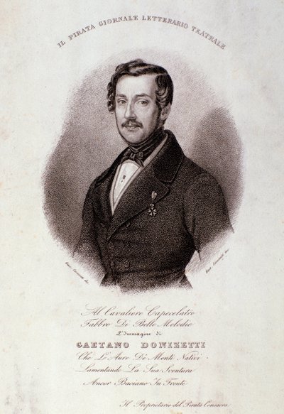 Porträtt av Gaetano Donizetti (gravyr) av Anonymous Anonymous