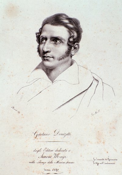 Porträtt av Gaetano Donizetti (gravyr av Anonymous Anonymous
