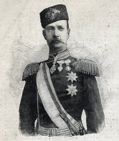 Porträtt av George I, kung av Grekland (1845-1913). Gravyr i "" Le Peute Parisien"" av Anonymous Anonymous