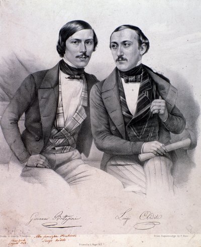 Porträtt av Giovanni Bottesini (till vänster) och Luigi Arditi (gravyr av Anonymous Anonymous