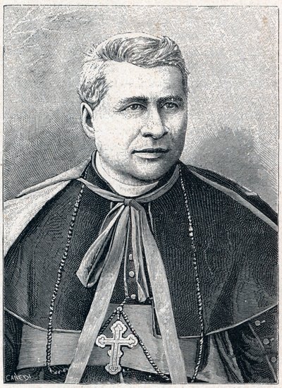 Porträtt av Giovanni Simeoni (1816-1892), italiensk kardinal. Gravyr i "The Catholic Missions in the XIXth Century"" av Louis-Eugene (Louis Eugene) Louvet. privat samling. av Anonymous Anonymous