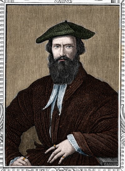 Porträtt av Girolamo Francesco Maria Mazzola sa Parmigianino eller Parmesanen (1503-1540) italiensk målare. gravyr av 1859 i "" gallerierna i Europa - Italien "" av armengaud. Privat samling. av Anonymous Anonymous