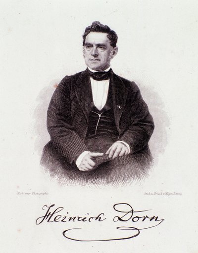 Porträtt av Heinrich Dorn (1804-1892) tysk dirigent, kompositör och journalist 1800-talet. Milanesisk privatsamling av Anonymous Anonymous