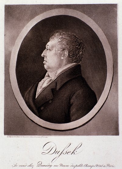 Porträtt av Jan Ladislav Dussek (gravyr) av Anonymous Anonymous
