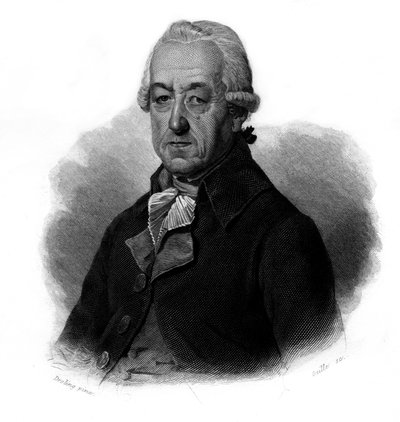 Porträtt av Jean-Georges Reber (Jean Georges) (1731-1816) fransk industriman I "" Porträtt och historia av användbara män: män och kvinnor i alla länder och alla förhållanden, som har förvärvat rättigheter till mäns erkännande" publicerade och pro av Anonymous Anonymous