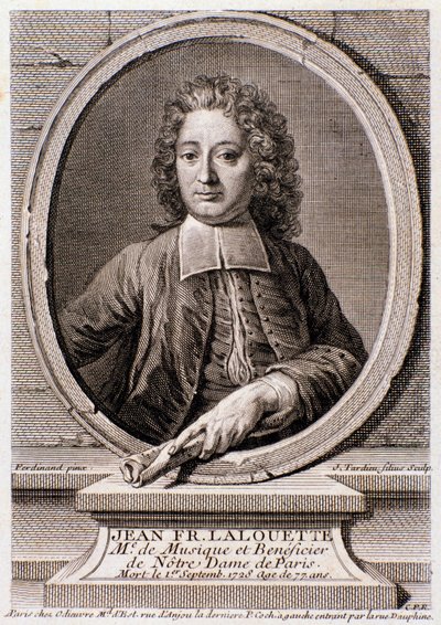 Porträtt av Jean Francois Lalouette (1651-1728) engelsk kompositör och regissör Gravyr. 1700-talet. Milanesisk privatsamling av Anonymous Anonymous