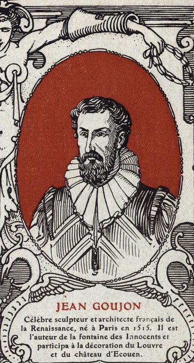 Porträtt av Jean Goujon (1510-1567), fransk skulptör och arkitekt. Gravyr från 1914. Privat samling. av Anonymous Anonymous
