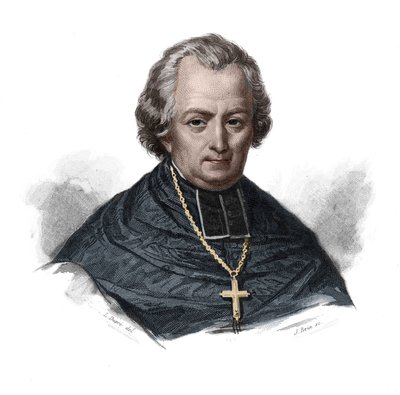 Porträtt av Jean Lefebvre de Cheverus (1768-1836) fransk kardinal, ärkebiskop av Bordeaux i "Porträtt och historia av användbara män: män och kvinnor i alla länder och av alla förhållanden, som förvärvat rättigheter till mäns erkännande" publicerad och pr. av Anonymous Anonymous