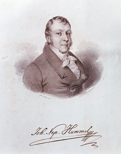 Porträtt av Johann Nepomuk Hummel (gravyr av Anonymous Anonymous