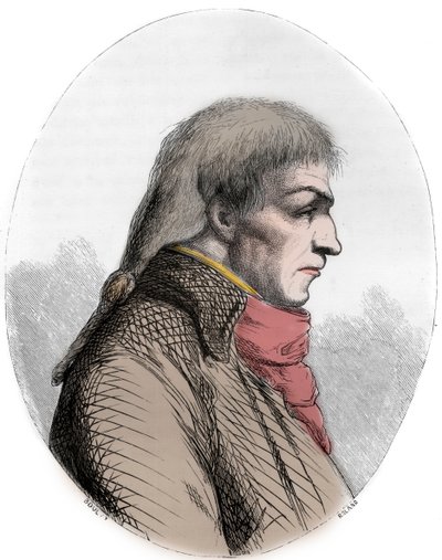 Porträtt av Joseph Le Bon (1765-95) Fransk politiker - Porträtt av Guislain Francois Joseph Le Bon (1765-1795), fransk revolutionär - Gravyr från 1863 i "Den röda boken - Histoire De L