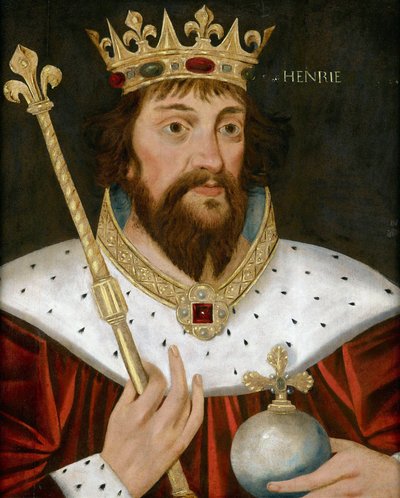 Porträtt av kung Henrik I av England (Henri I Beauclerc) (1068-1135), anonym. Olja på trä, 57x47. Privat samling av Anonymous Anonymous