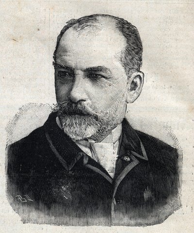 Porträtt av Leon Bonnat (1833-1922), fransk målare vid den tiden president för Societe des Artistes Français. Gravyr i "" Le Peute Parisien"" av Anonymous Anonymous