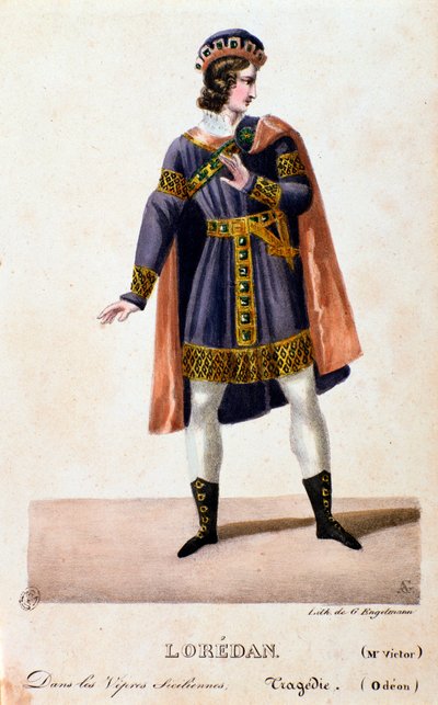 Porträtt av Loredan i The Sicilian Vespers opera av Giuseppe Verdi av Anonymous Anonymous