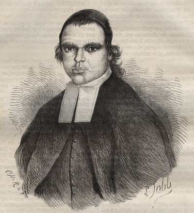 Porträtt av Louis Bonafous, i religionen broder Leotade, anklagad för våldtäkt och mord. Han dog i Toulon Bagne den 27 jan. 1850. Gravyr i "Fångarnas historia från deras skapelse till våra dagar" (1877) av Pierre Zaccone (1817-1895) (Colonia Penale - Pe av Anonymous Anonymous