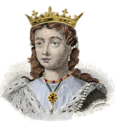 Porträtt av Margarita av Anjou, drottning av England (1429-1482) Gravyr från 1800-talet. Milanese av Anonymous Anonymous