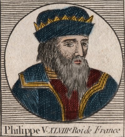 Porträtt av Filip V den Långe (1294 - 1322), Frankrikes kung - Philippe V (1294-1322) 