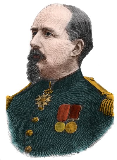 Porträtt av Pierre Philippe Denfert Rochereau (Denfert-Rochereau) (1823-1878) fransk överste. av Anonymous Anonymous