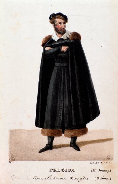 Porträtt av Procida tolkat av Joanny i The Sicilian Vespers opera av Giuseppe Verdi av Anonymous Anonymous