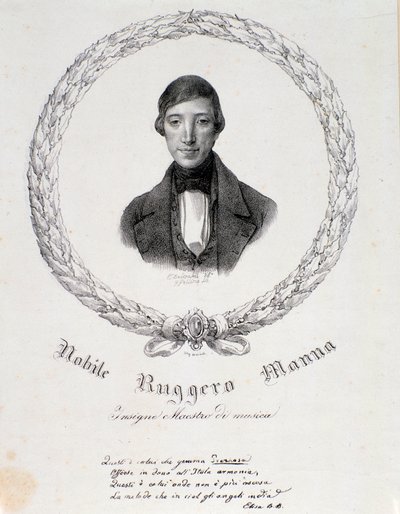 Porträtt av Ruggero Manna (litografi) av Anonymous Anonymous