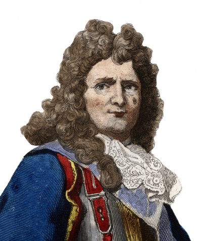 Porträtt av Sebastien le Prestre, herre av Vauban och senare markis de Vauban (1633-1707), marskalk av Frankrike. illustration från ""The French Plutarch"" av Edmond Mennechet av Anonymous Anonymous