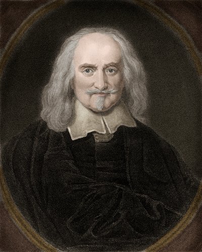 Porträtt av Thomas Hobbes (1588-1679) engelsk filosof - Thomas Hobbes 1588-1679 engelsk filosof och politisk teoretiker av Anonymous Anonymous