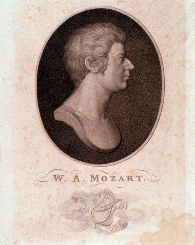Porträtt av Wolfgang Amadeus Mozart (gravyr) av Anonymous Anonymous