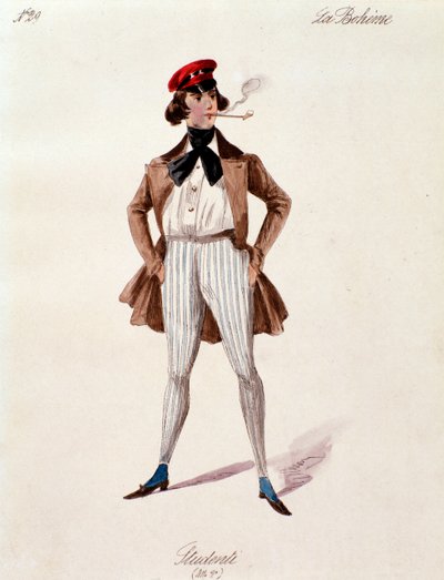 Porträtt av en student, från La boheme av Puccini (1892-1895) av Anonymous Anonymous