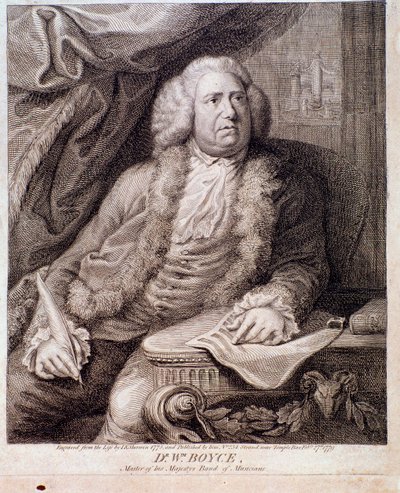 Porträtt av den engelske kompositören William Boyce (gravyr. 1700-talet) av Anonymous Anonymous