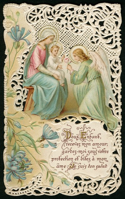 Bön till Jesus barn (kromolitografi) av Anonymous Anonymous