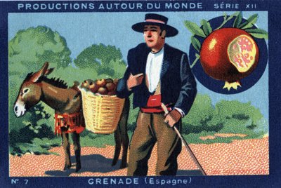 Produktioner runt om i världen: Granada i Spanien. Kromolitografi från 1933 i "" Joseph-Milliat Album"" av Anonymous Anonymous