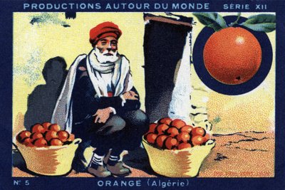 Produktioner runt om i världen: Orange i Algeriet. Kromolitografi från 1933 i "" Joseph-Milliat Album"" av Anonymous Anonymous
