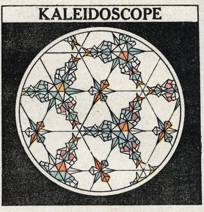 Reflektion av ljus: ett kalejdoskop. Anonym illustration från 1925. Privat samling. av Anonymous Anonymous