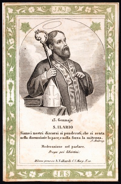 Representation av Saint Hilaire Pious bild. Vykort. Början av 1900-talet. Privat samling av Anonymous Anonymous