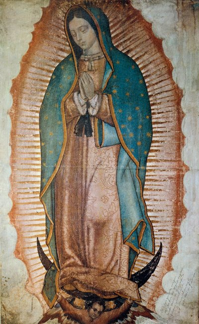 Representation av Jungfrun av Guadalupe, skyddshelgon för Mexiko Prints. av Anonymous Anonymous