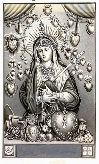 Representation av Jungfrun av smärta, mater dolorosa from bild. Debut av 1900-talets privatsamling av Anonymous Anonymous