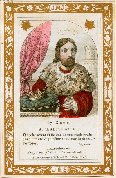 Saint Ladislaus I av Ungern (gravyr av Anonymous Anonymous