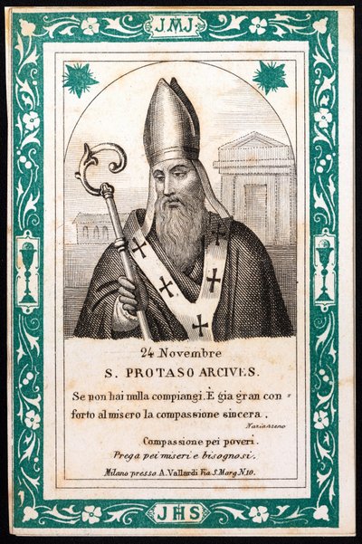 Saint protais, eveque av Milan from bild. Vykort. Början av 1900-talet. Privat samling av Anonymous Anonymous