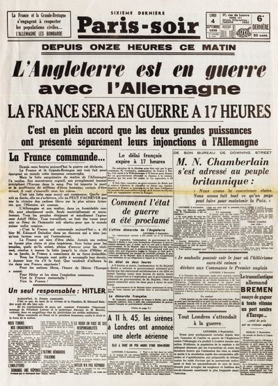 Andra världskriget (1939-1945) - Andra världskriget (WWII eller WW2): Paris kväll den 4 september av Anonymous Anonymous
