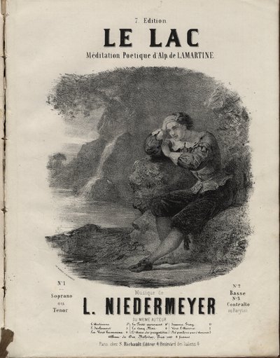 Noter till "" Le Lac "" Meditation Poetique av Alphonse de Lamartine, musik av Abraham, Louis Niedermeyer Private Collection. av Anonymous Anonymous