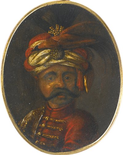 Soliman II - Suleiman II (1642-1691), Sultan av det osmanska riket - Anonym - Andra hälften av 1600-talet. - Gouache på trä - 12x8,4 - Privat samling av Anonymous Anonymous