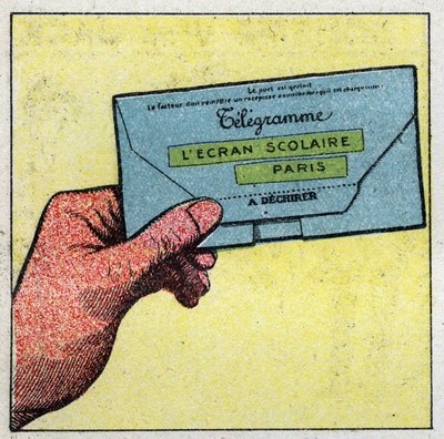 Telegraf: Telegram. Anonym illustration av 1925. Privat samling. av Anonymous Anonymous