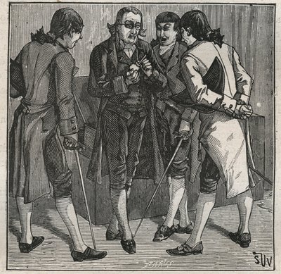 Test av den bresilianska falska diamanten av John Mawe (1764-1829) brittisk mineralog. Gravyr från 1885 i "" Les arts et metiers illustres"" av Adolphe BITARD. av Anonymous Anonymous