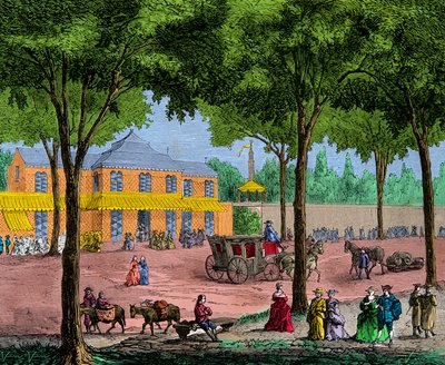 Det turkiska caféet på Boulevard du Temple i Paris 1780, Gravyr, Privat samling av Anonymous Anonymous
