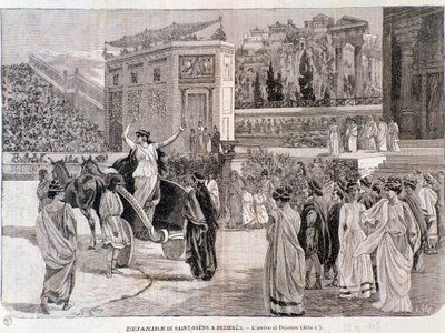Ankomsten av Deianira, från pjäsen Dejanira av Camille Saint-Saens, uppfördes på arenan i Beziers 1898 av Anonymous Anonymous