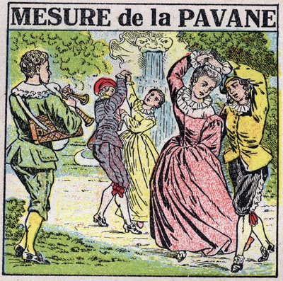 Konsten att ljuda: mäta pavane (dans). Anonym illustration från 1925. Privat samling. av Anonymous Anonymous